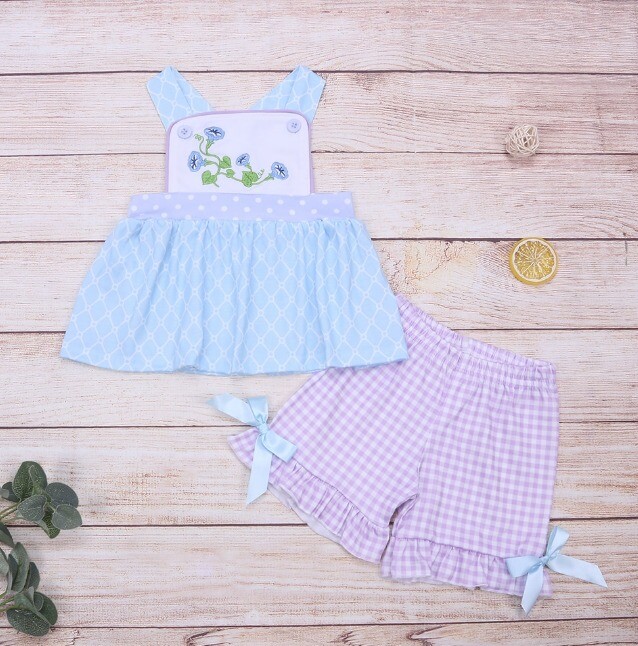 NEW Boutique Girls Flower Tunic Dress & Ruffle Shorts Outfit