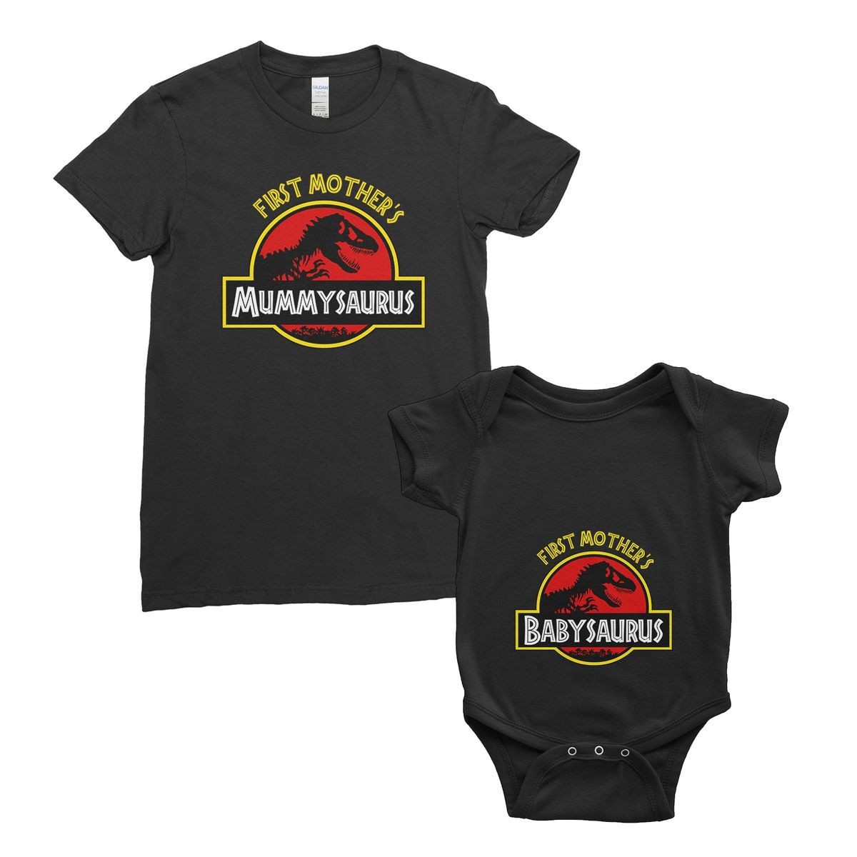 Mummysaurus and Babysaurus Matching Tee, Cute Mom and Baby 1st Mother’s Day Gift