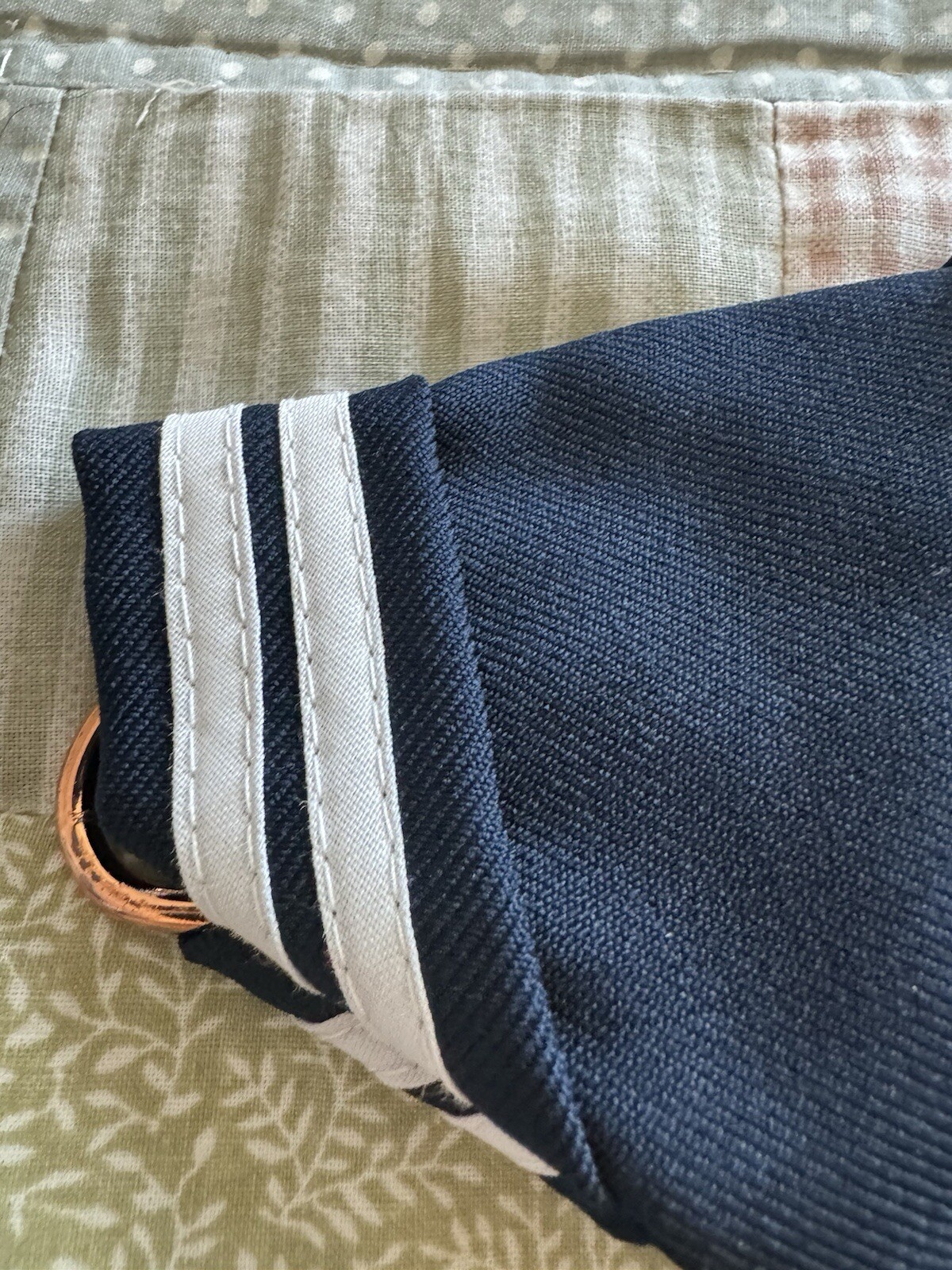 R-Gee Original U.S.A. White/Blue Sailor Dress, Button Front, SIze 12 Mo Girl