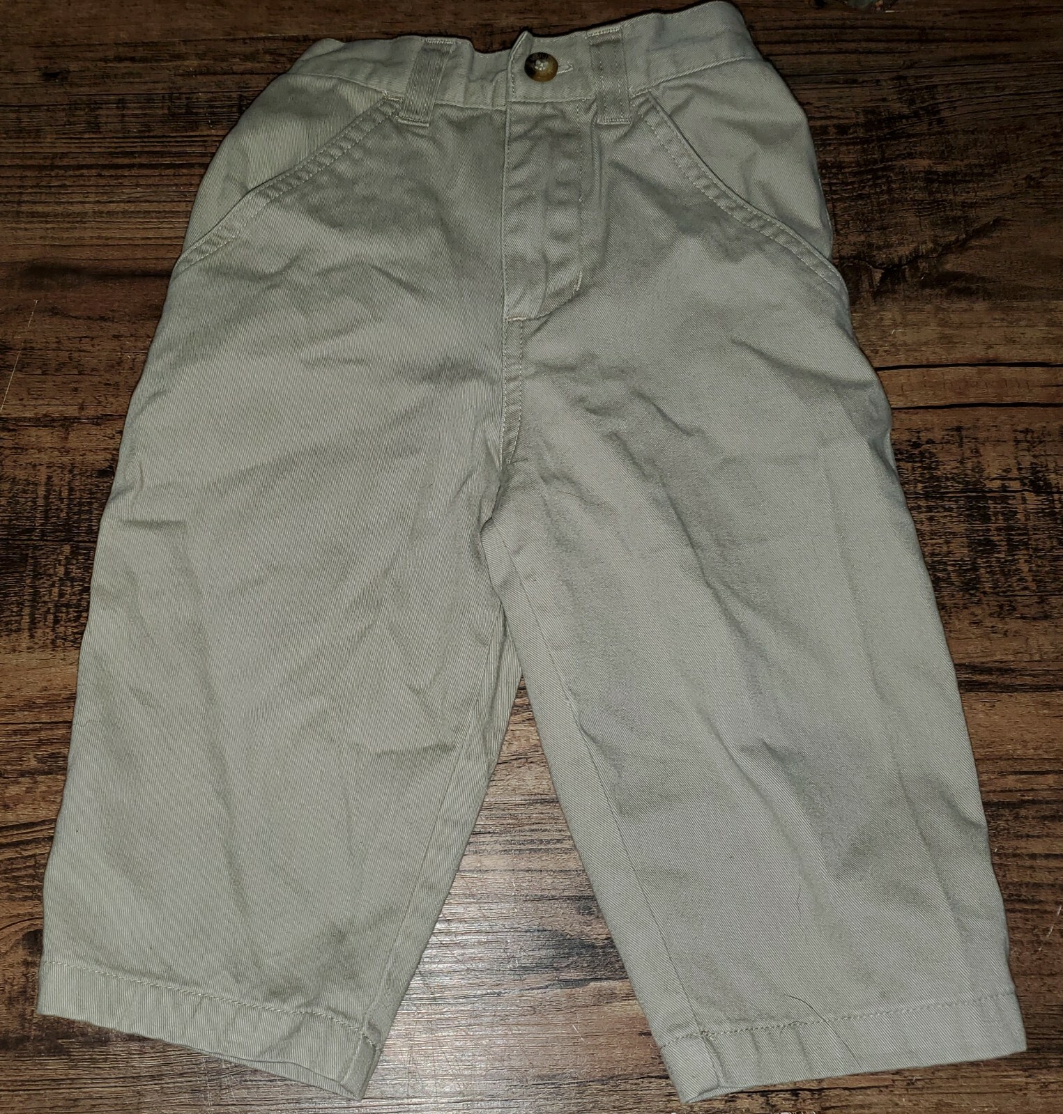 Genuine Kid Red White Brown Plaid Shirt Khaki Tan Pants 12 months 12-18 Lot *W24