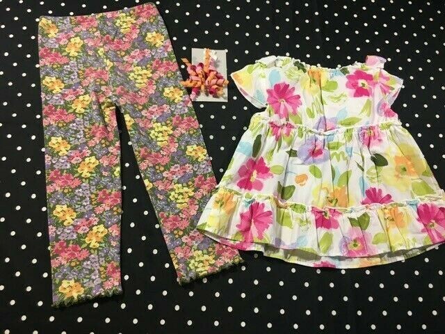 Vintage Gymboree Fairy Fashionable blouse top leggings hair 18-24 2T lot set