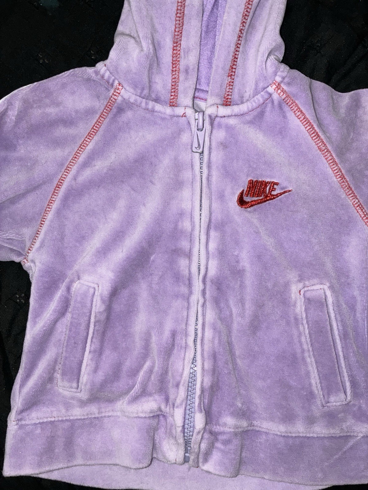 Vintage Y2K Nike Purple Velour Zip Hoodie & Pants Set 2Pc 24m Long Sleeve track
