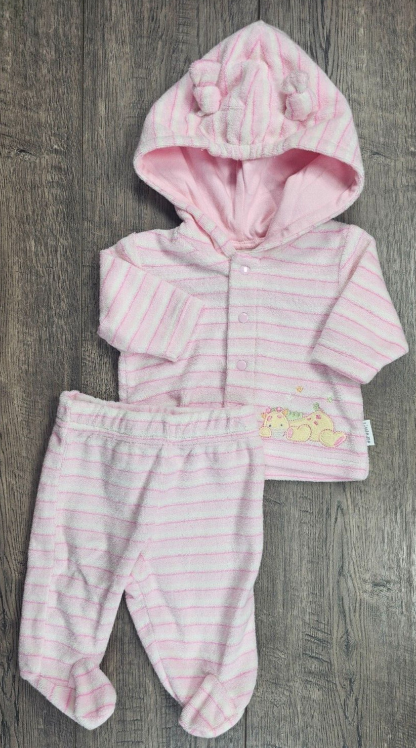 Baby Girl Clothes Little Me Preemie 2pc Terry Cloth Giraffe Footed Outfit