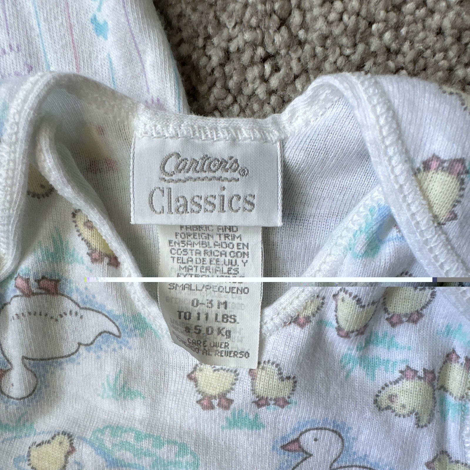 Vintage Carter’s Classics (0-3M) & Buster Brown (6-9M) 2pc Baby Bodysuit Set