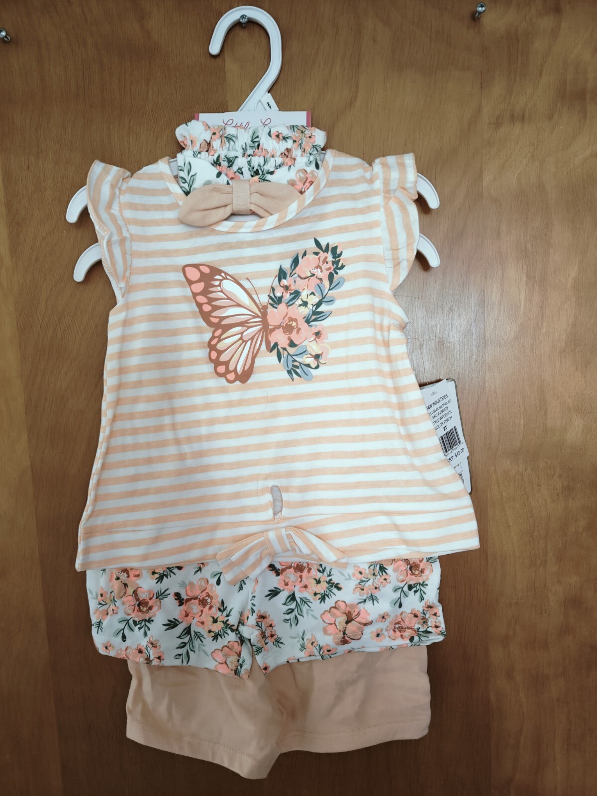 Little Lass 2T Summer Set 5 Pieces – Tanks Shorts Hair Bow Floral Butterfly NWT