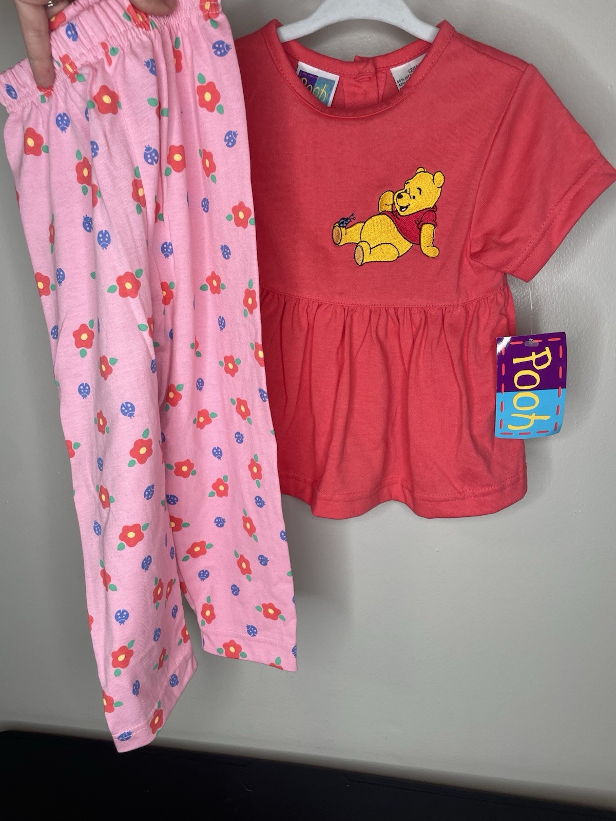 NWT- vintage Y2K- Winnie the Pooh leggings set- embroidered- 24m