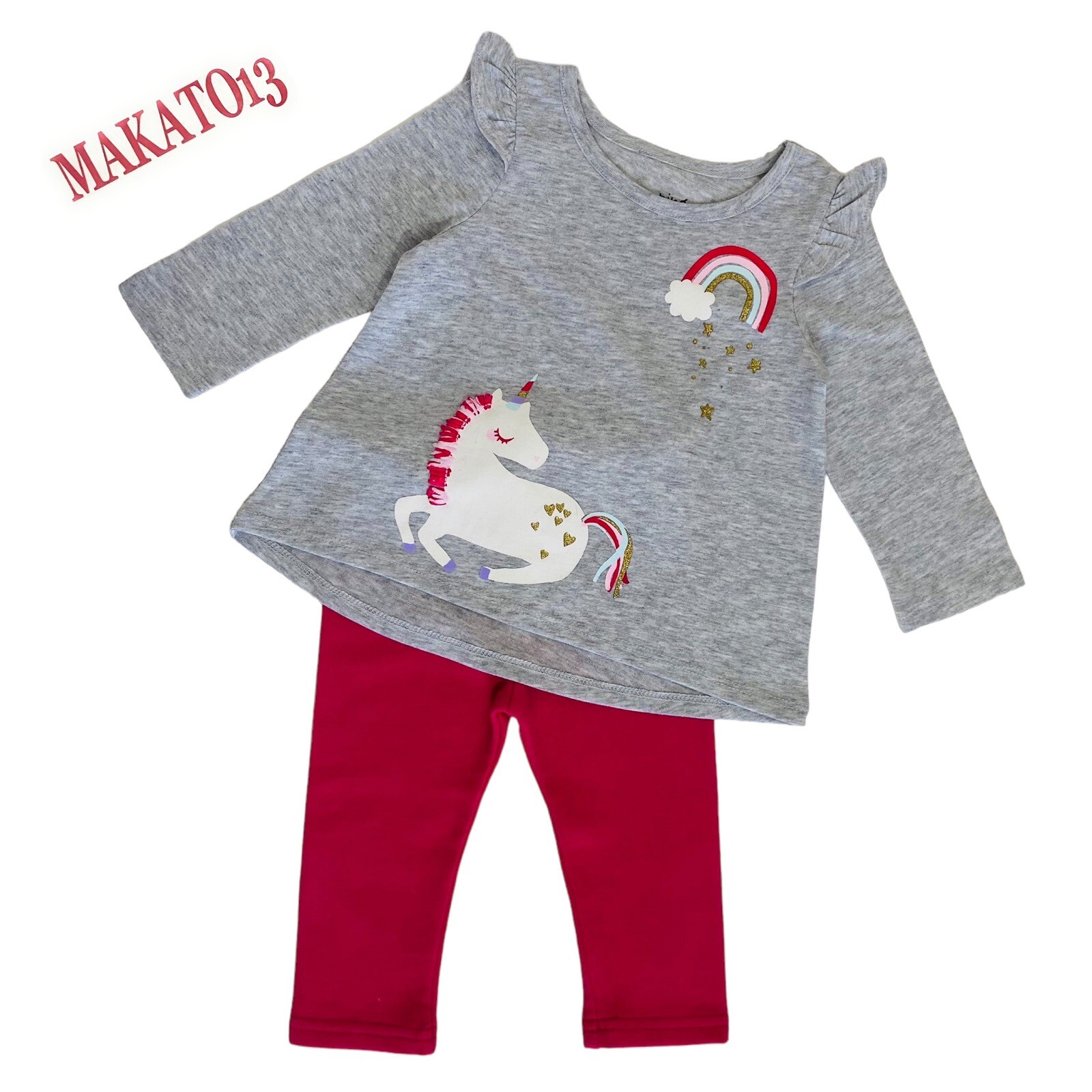 Jumping Beans Baby Girl’s 12 Months Long Sleeve T-shirt & Leggings Outfit Set