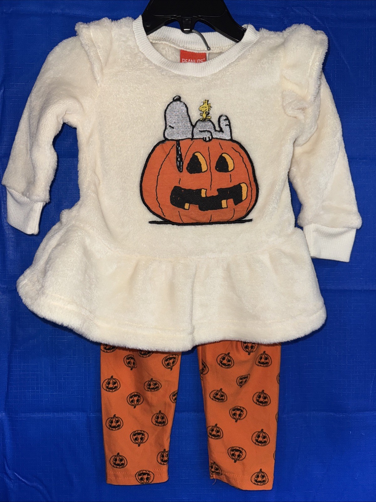 Peanuts Snoopy Woodstock Pumpkin Baby Girl12 Month Outfit Long Sleeve Pant #276
