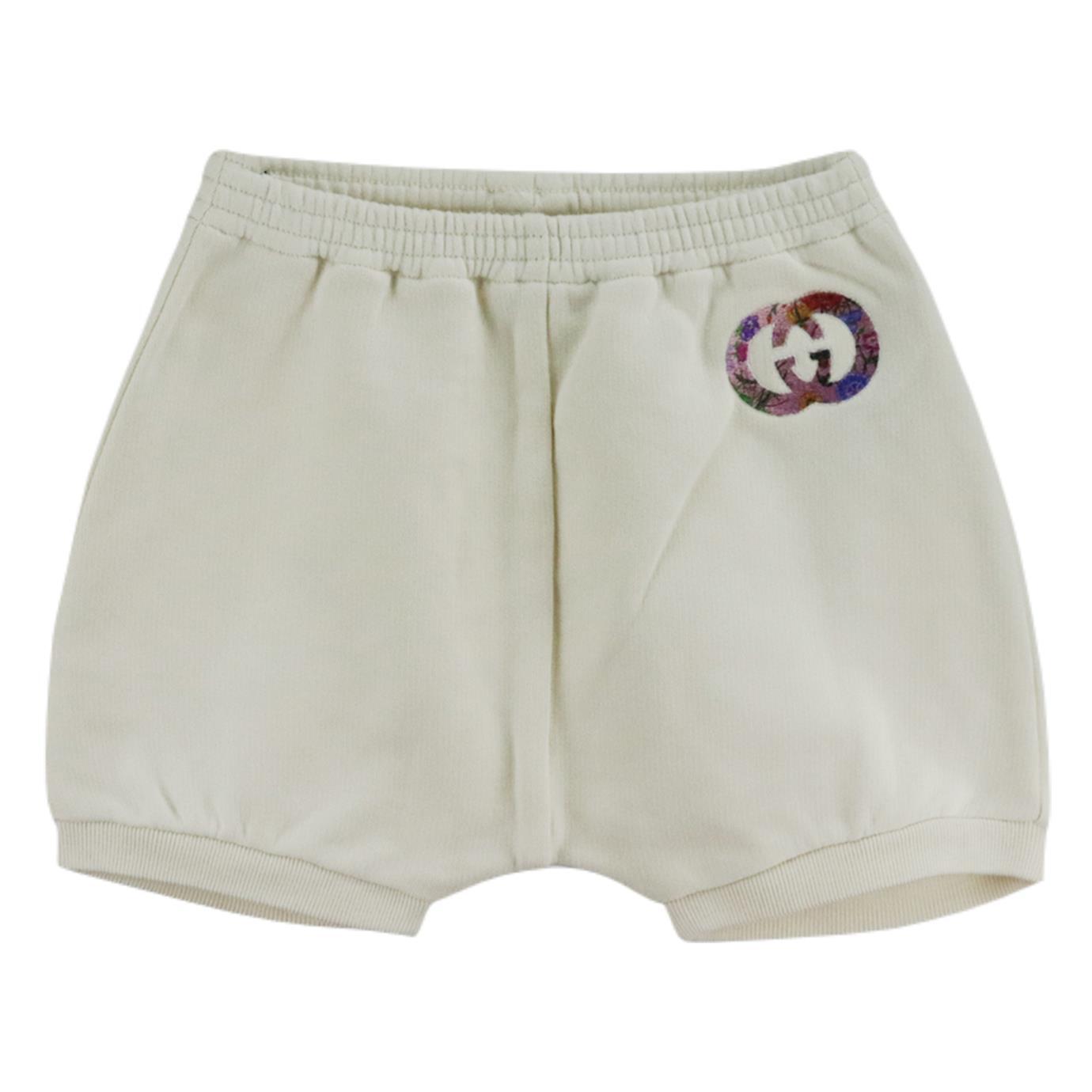 GUCCI BABY GIRLS GG COTTON SHORTS 6-9 MONTHS