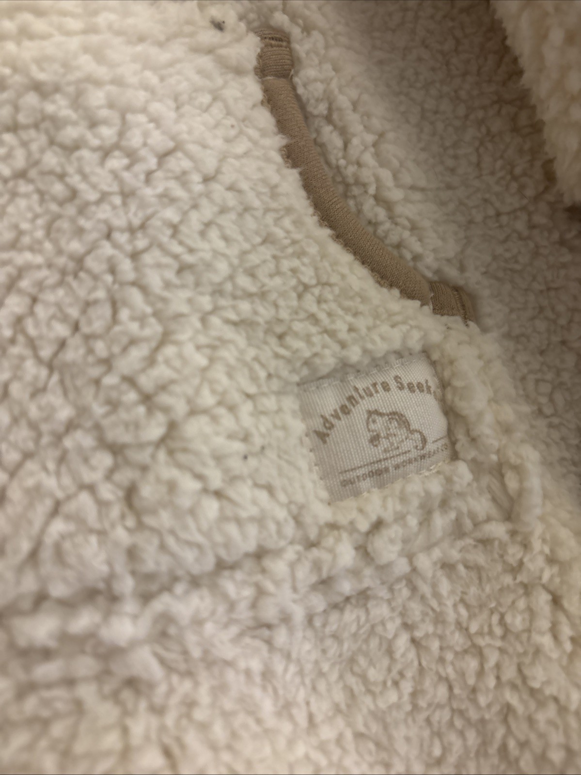 Carters Sherpa Long-Sleeve One Piece Cream Beige Size 18 Months Unisex Boy Girl