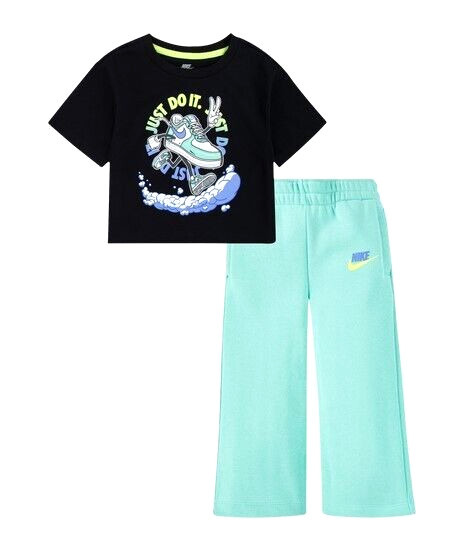 Nike Girls Toddler Best Foot Forward Wide Leg Pants Set Size 12M NEW WITH TAGS!