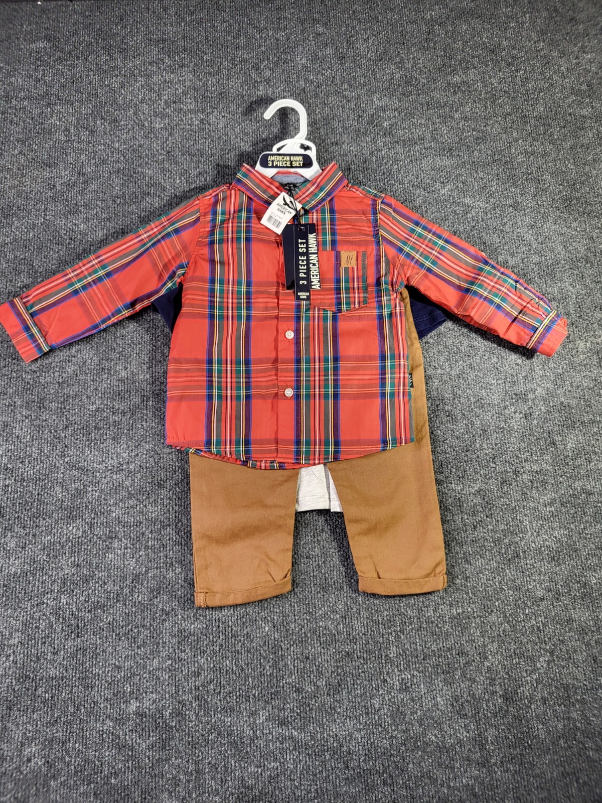 Infant Boys American Hawk Jacket, T-Shirt & Jeans 3PC Set Sizes 12Mth. – 24Mth.