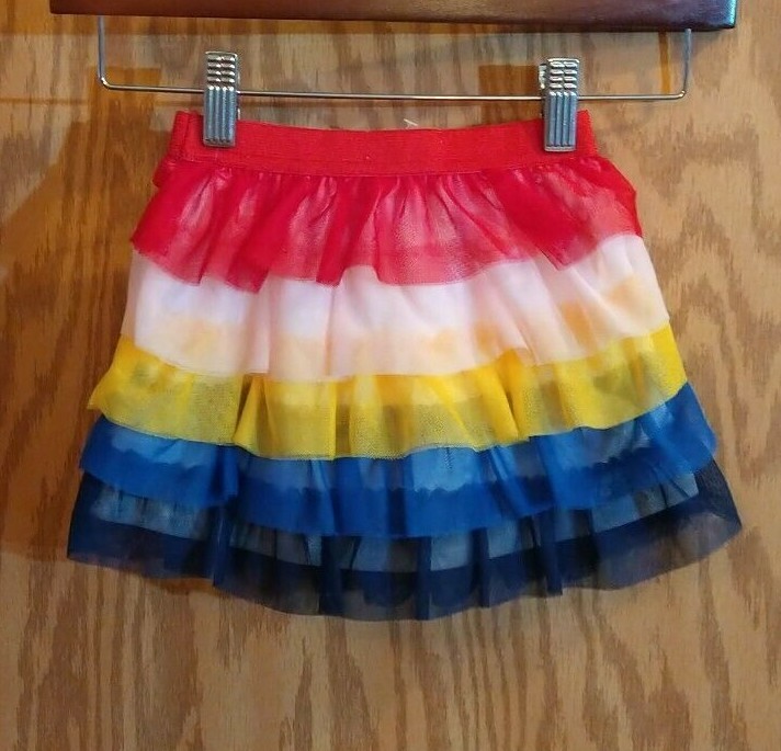 Epic Threads It’s Raining colors tutu skirt 3T layered netting Rainbow NEW