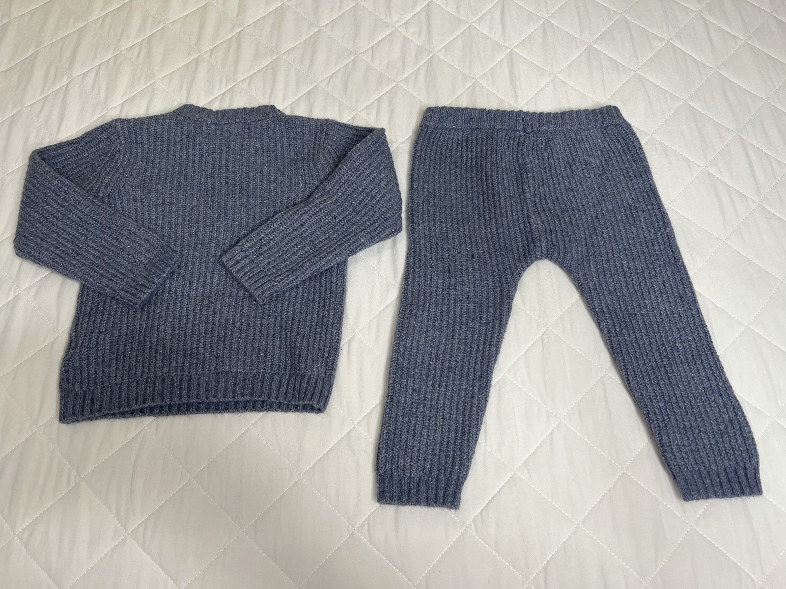Old Navy Baby Knit Sweater Pants Set 18-24M Blue Cozy Fall Winter 2 Piece Outfit