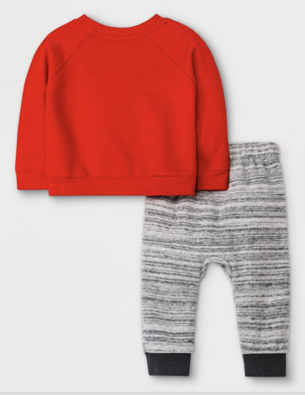 Baby Boy 2 Pc Outfit Santa Holiday Christmas Cat & Jack Red NB, 0-3M, 3-6M, 18M