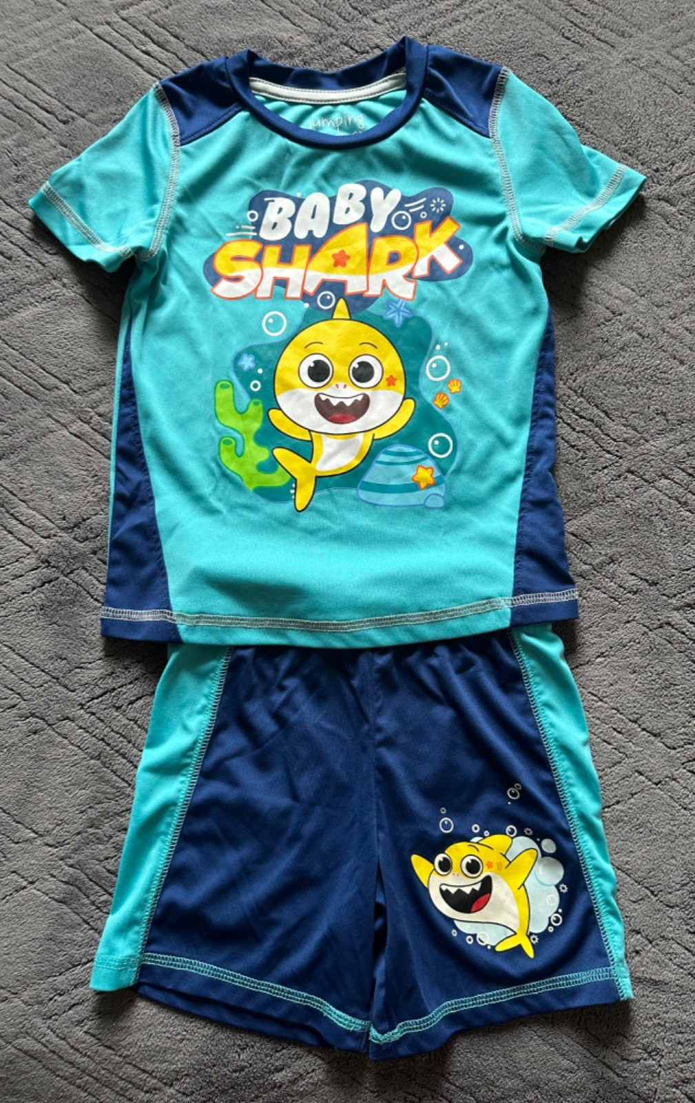 Baby Shark T Shirt Shorts Set Outfit Toddler Boys Sz 3T