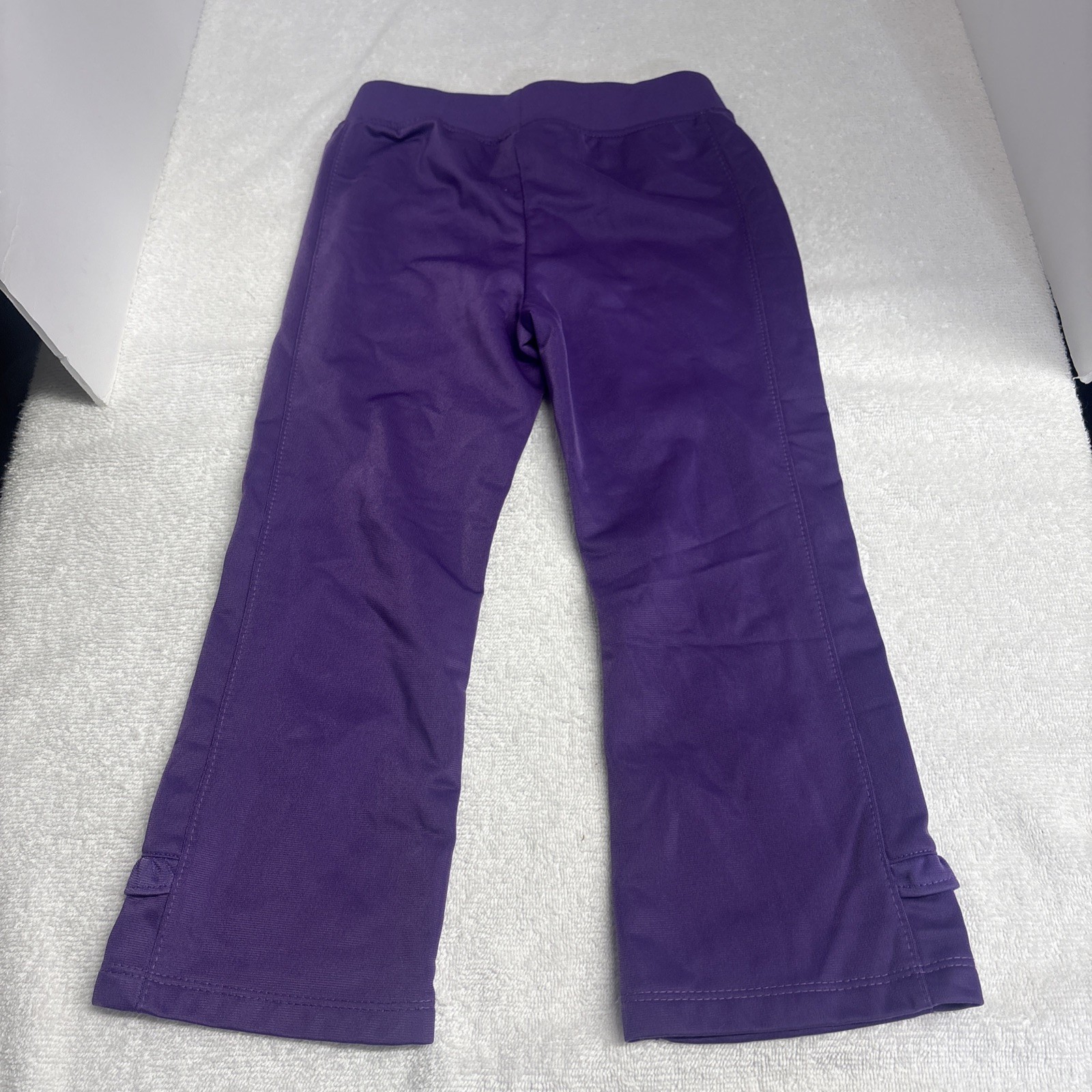 Puma Tracksuit Girls Full Zip Jacket Pant Set 4 T Purple Green Pockets On Jacket