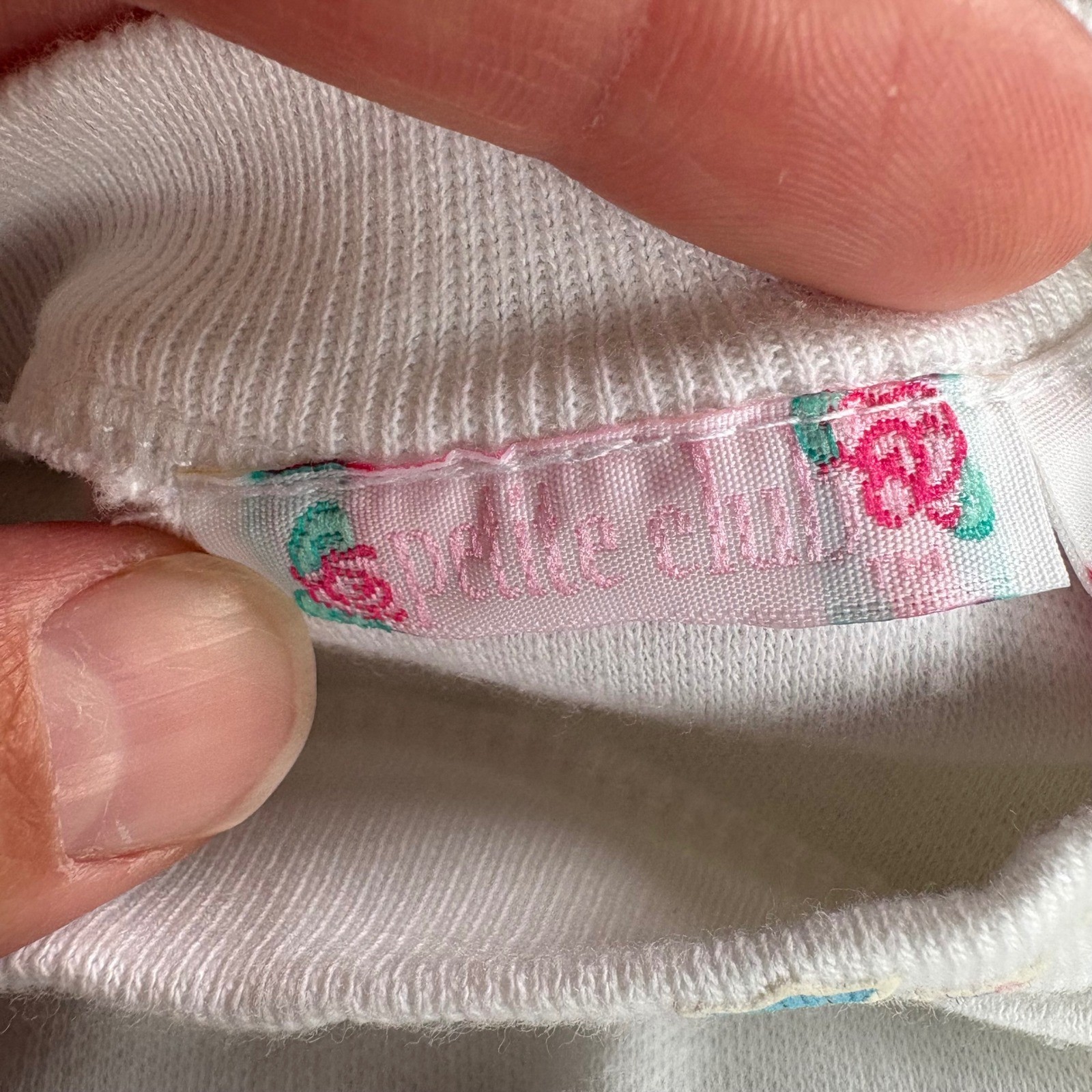 Vintage Petite Club Girls 24M Aqua Blue Floral Polka Dot 3 Piece Set Peplum
