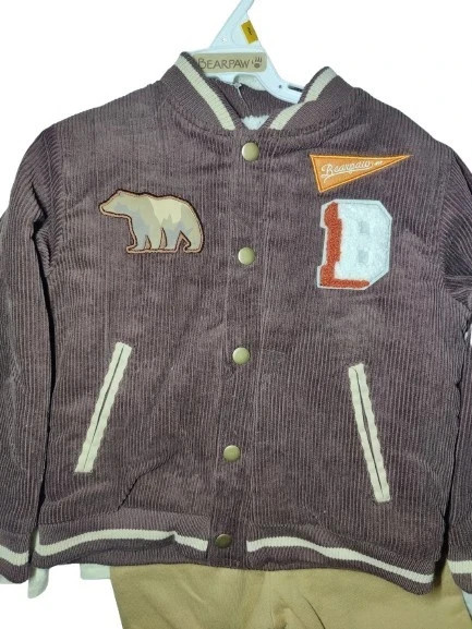 Bearpaw 3 Piece Boy’s Corduroy Jacket Set Top Joggers 2T 3T 4T 5T NWT’s