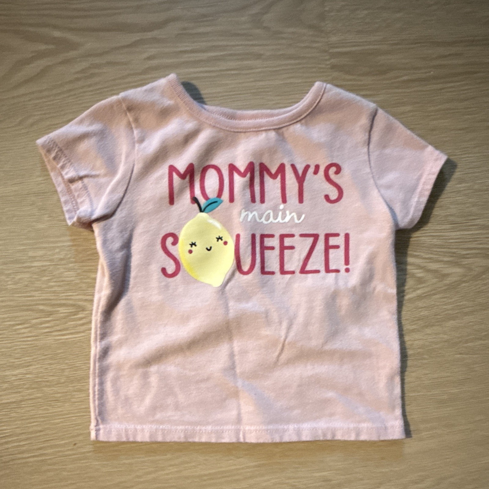 Garanimals Girls 12-18M 2pc Tee & Denim Shorts Set Pink Lemon Graphic Pockets