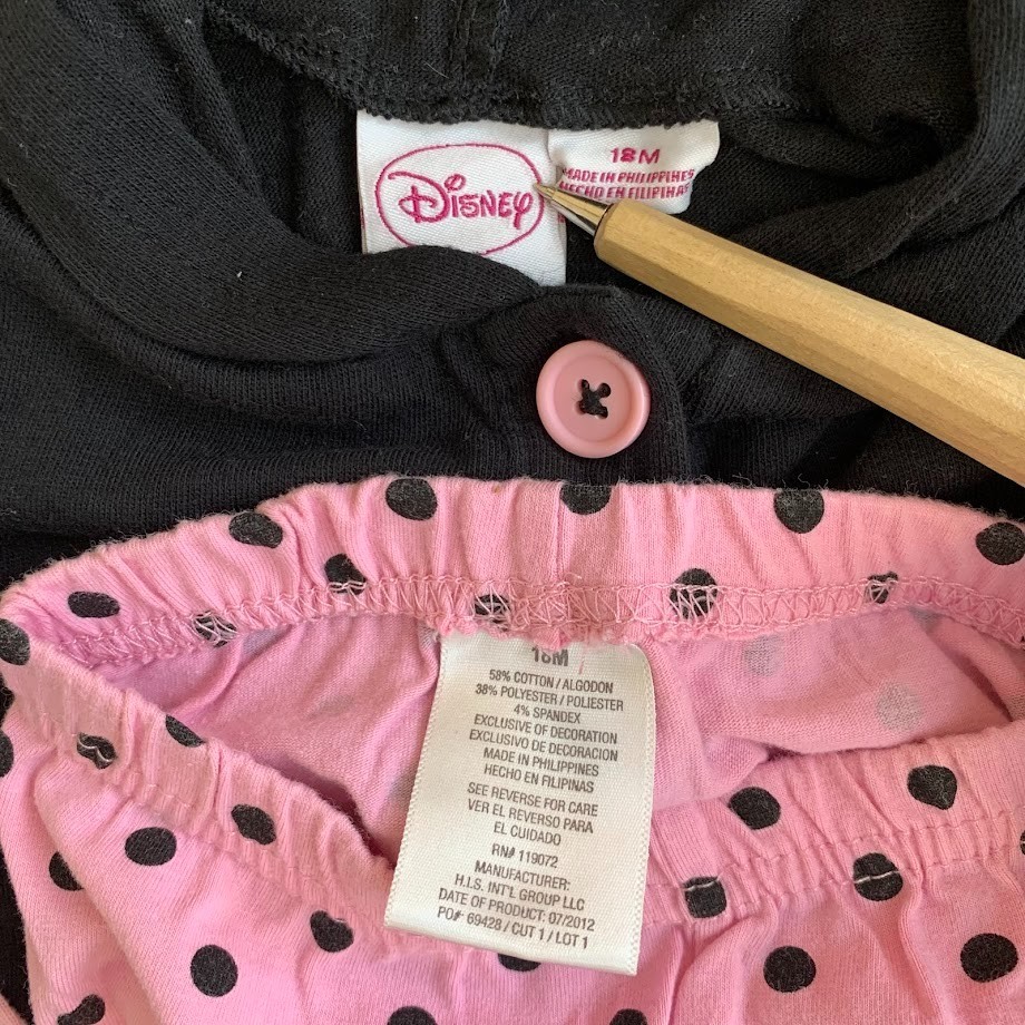 Disney The Aristocats Marie Pink/Black Outfit Set Baby Girl 18 Months