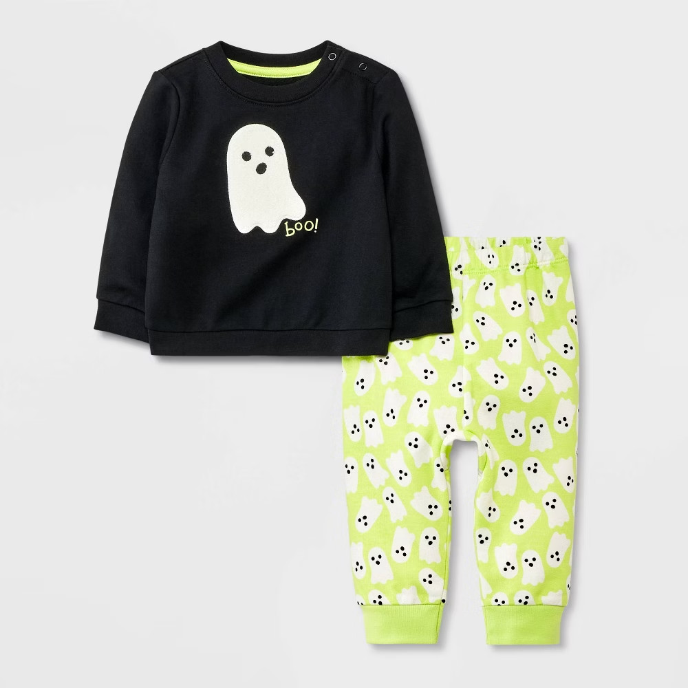 Infant Baby Bat Halloween Outfit Bodysuit & Pants Set Size 0-3 Months-cat & Jack
