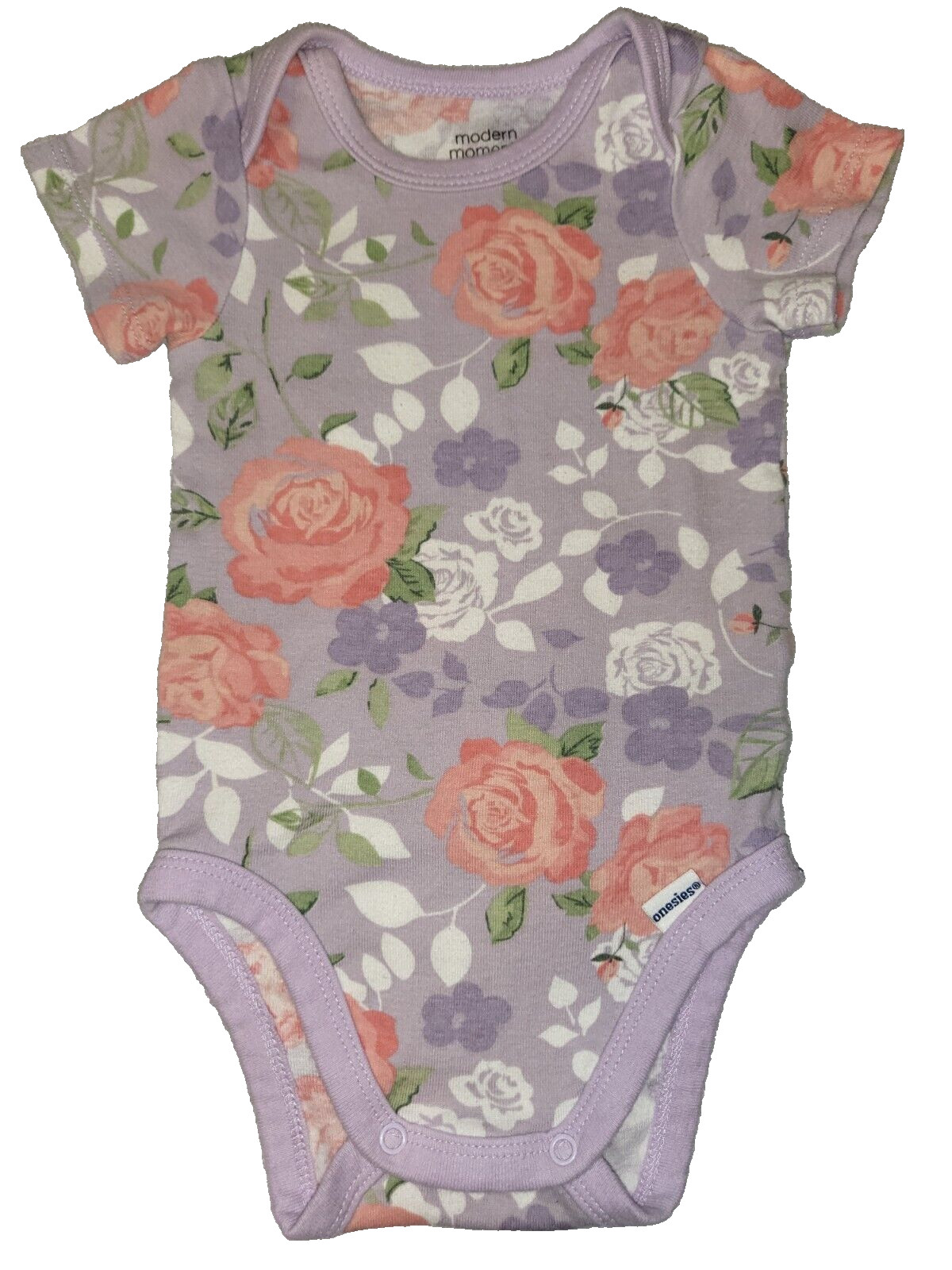 Modern Moments by Gerber 3-6 Months Purple Floral Roses Outfit Onesie & Pants