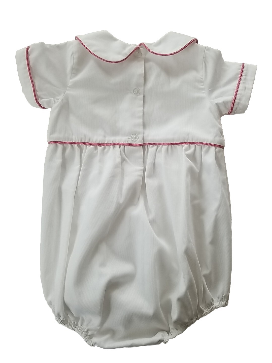Shrimp & Grits Kids 18M Candy Cane Collar Bubble White w/ Red & Green Accents
