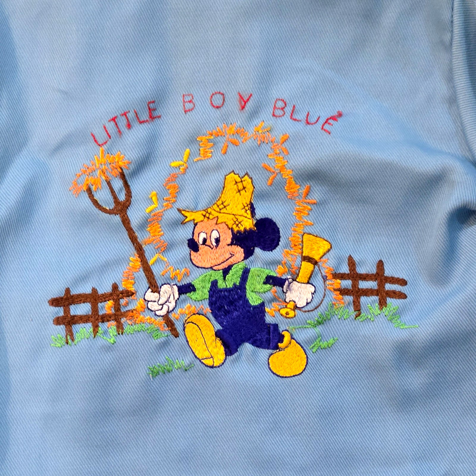 Vintage Toddler Leisure Suit Mickey Mouse 2T? 2 Pcs Embroidered Little Boy Blue