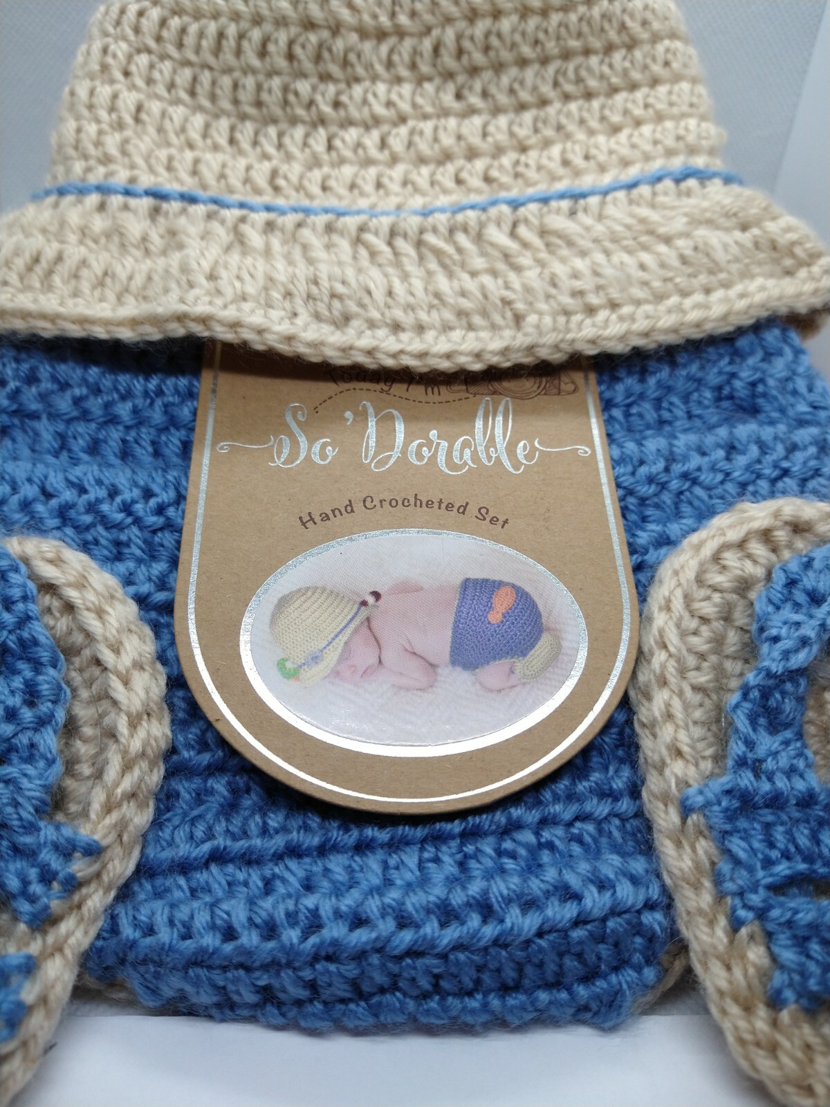 Today I’m So For able Hand Crocheted Fishing Outfit Infant size 0-6 Months Fish