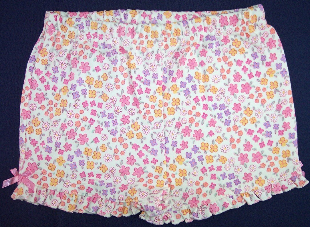 NWT Nannette Girls 2 Pc Retro Floral Shorts Set Outfit, 6-9 Mos.