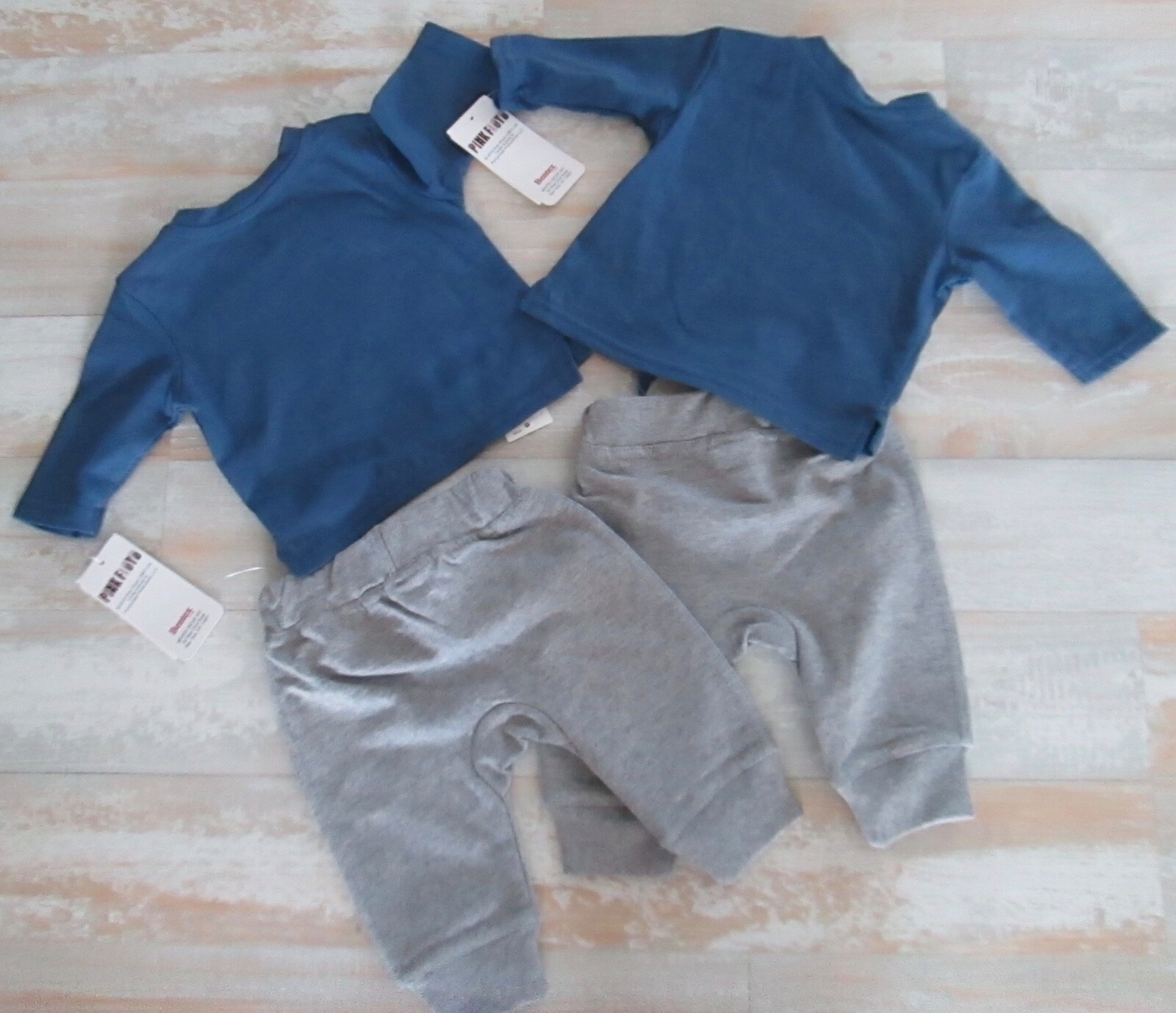 **2** SETS PINK FLOYD ’72-73 WORLD TOUR PANT SETS SIZE NEWBORN BLUE/GRAY TWINS?