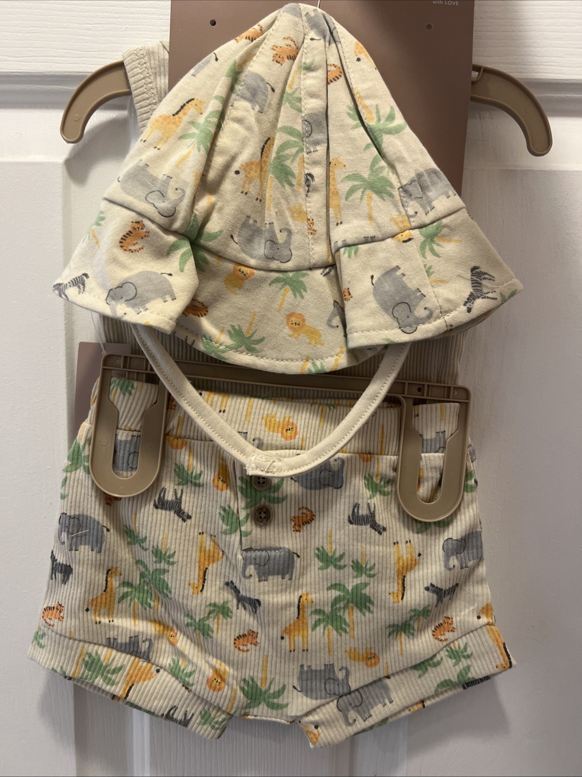 NWT Chickpea 3 Pc Baby Outfit Zoo Tank Top Shorts Hat 3 6 Months Love My Daddy
