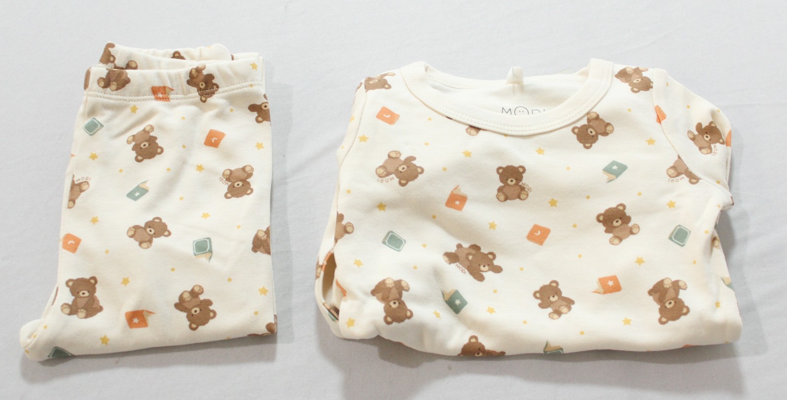 Mori Unisex Toddler’s Pajama Shirt & Pants Set EH6 Teddy Bear Size 3-4Y NWT