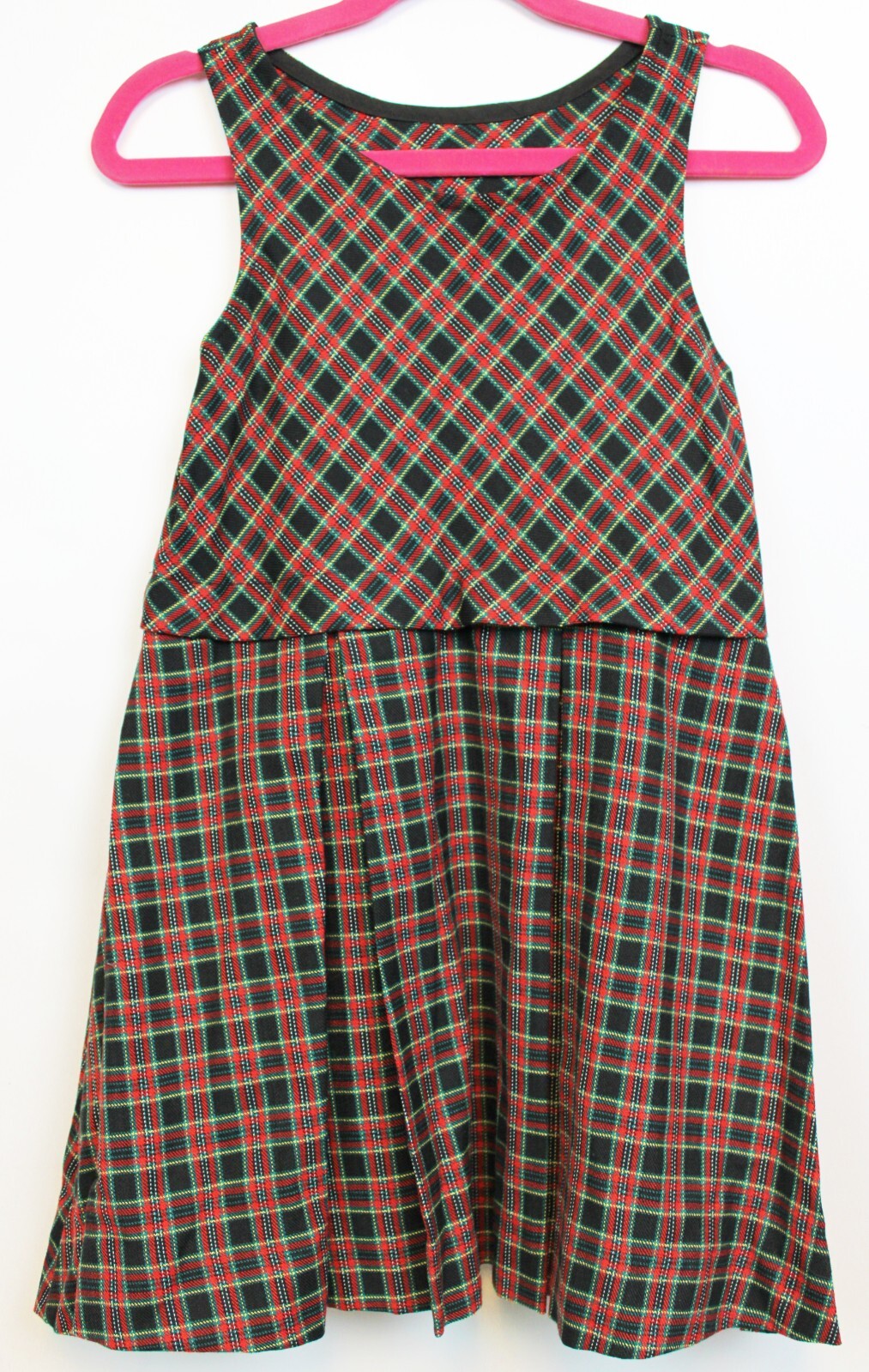 Vtg 90s Chocolate Soup Baby Girls Outfit sz 4T Christmas Dress Fleece Coat Plaid
