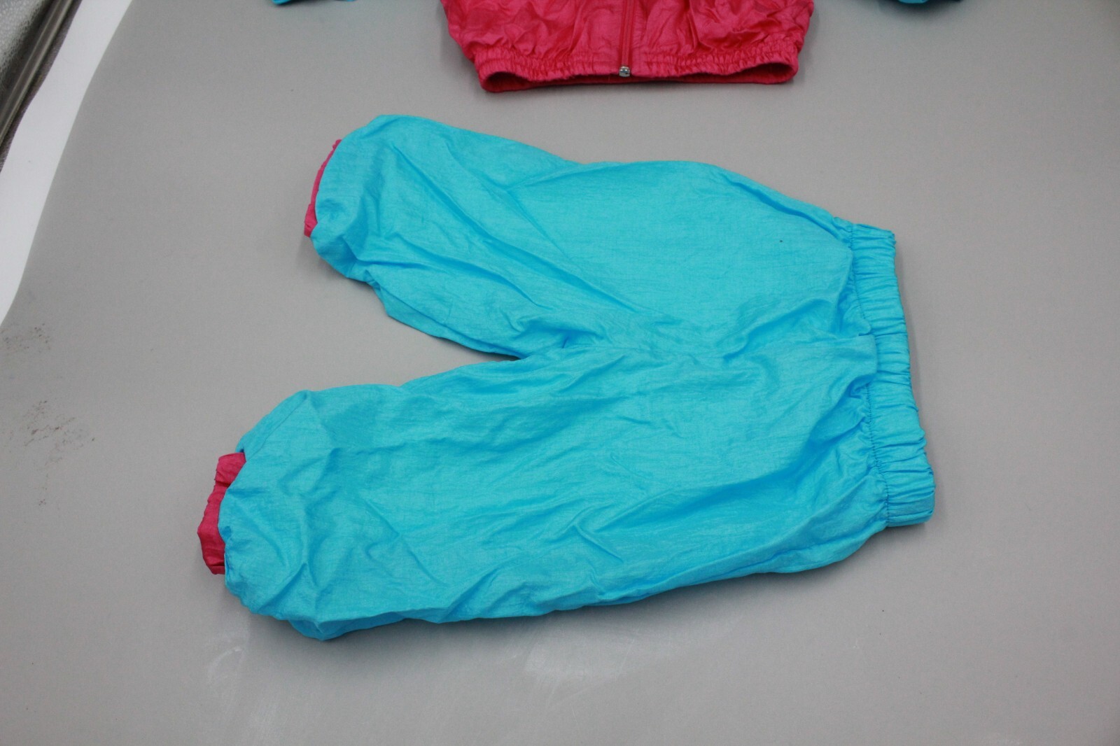 McKids Vintage Pink Blue Garden Paradise 12M Outfit Nylon Jacket Pants Parachute