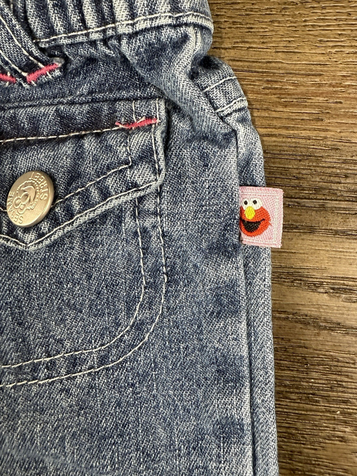 Elmo Sesame Street By Nannette Y2K Girls Floral Denim Jeans Light Wash Size 3T