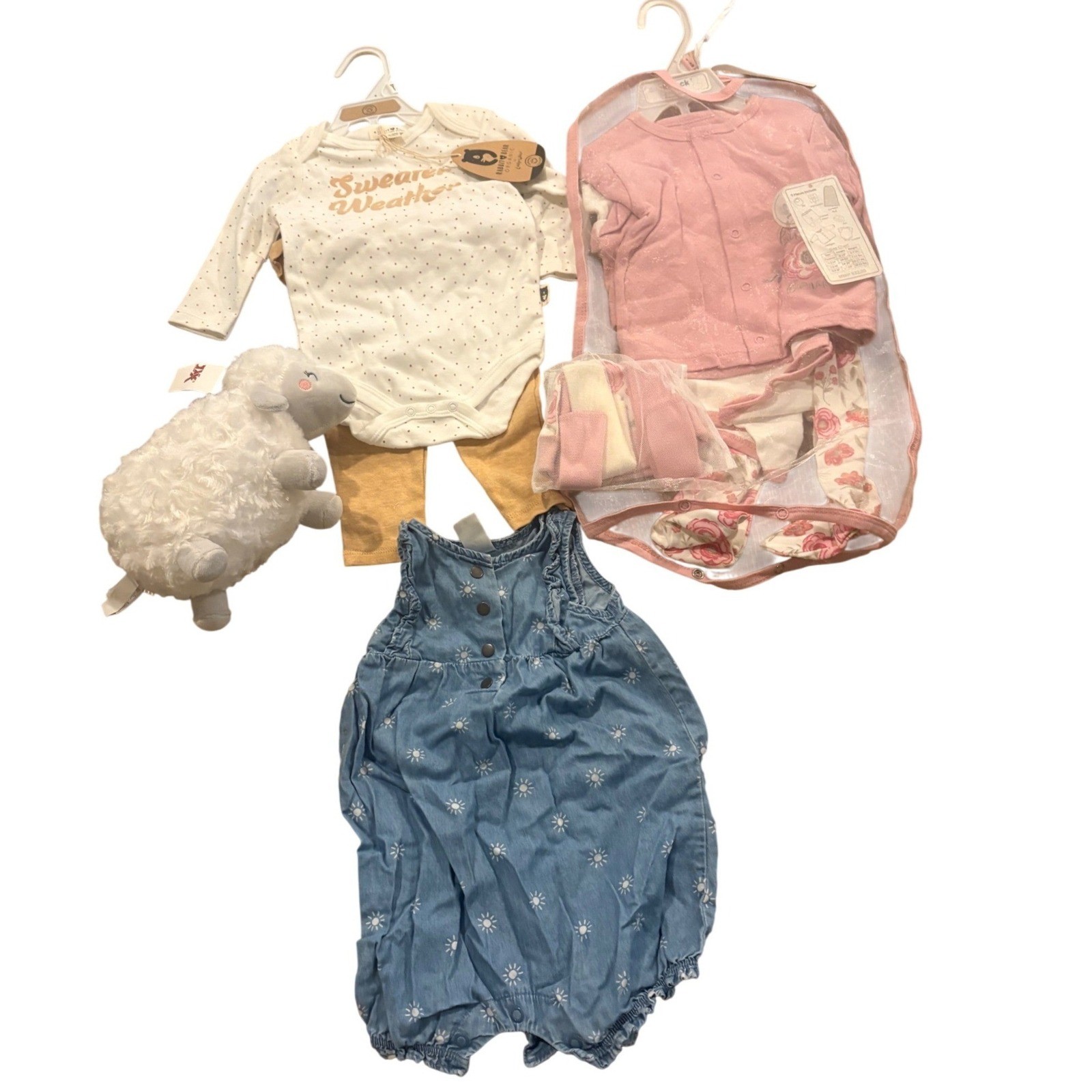 Duck Duck Goose Rabbit Carter’s Baby Girl Clothes Lot 6-9M NWT Plush Set