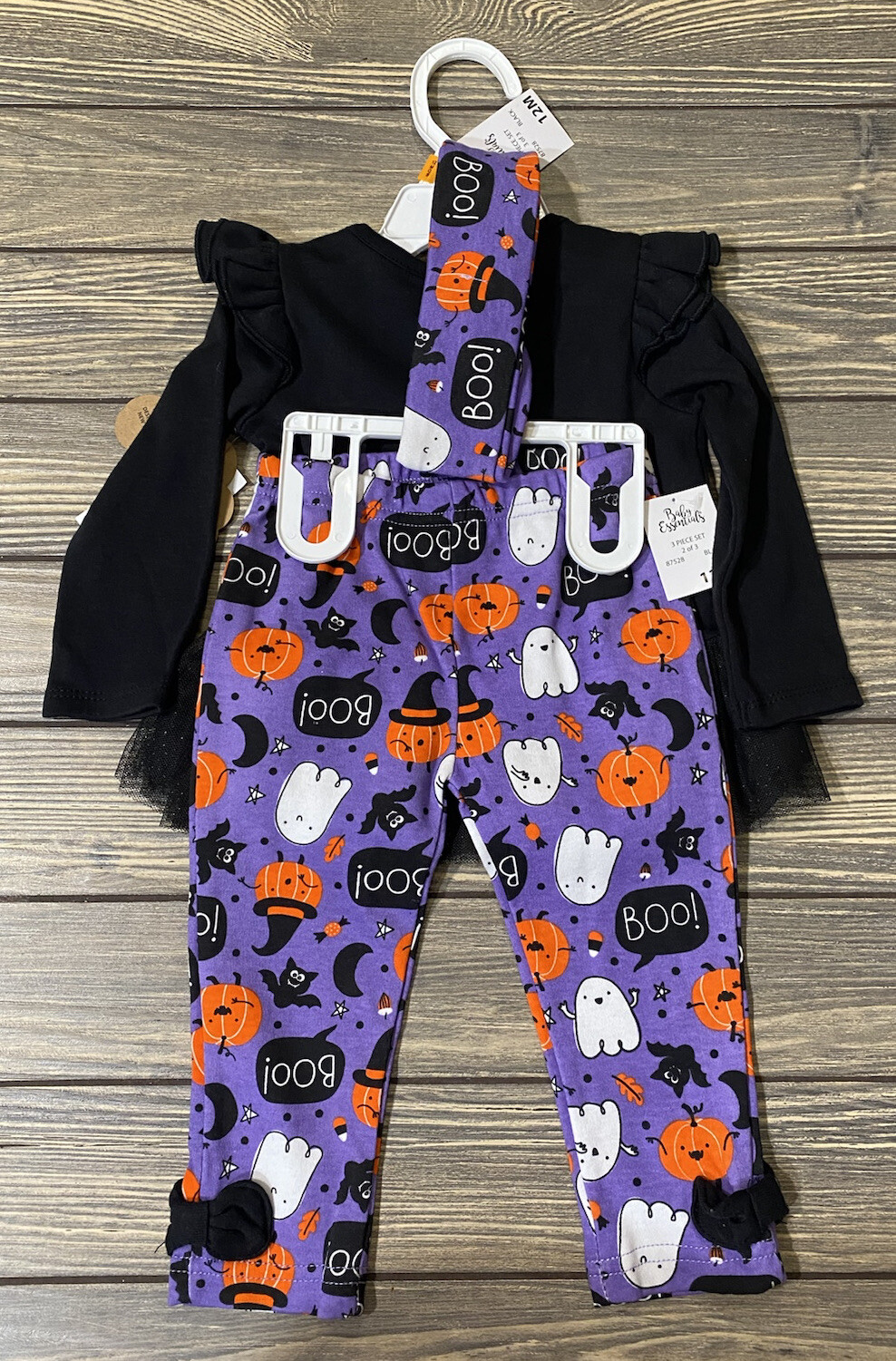 Baby Essentials Daddy Is My Boo 3 Piece Outfit Set with Bow Size 12 Month Ghost