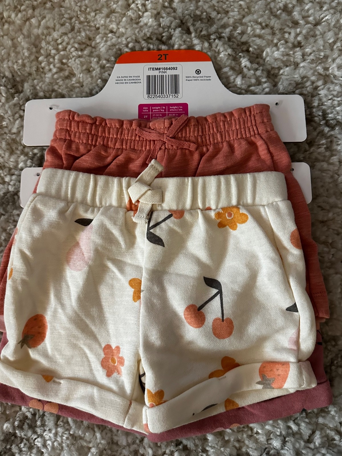 PEKKLE GIRLS TODDLER PULL ON SHORT SET 4 PIECES