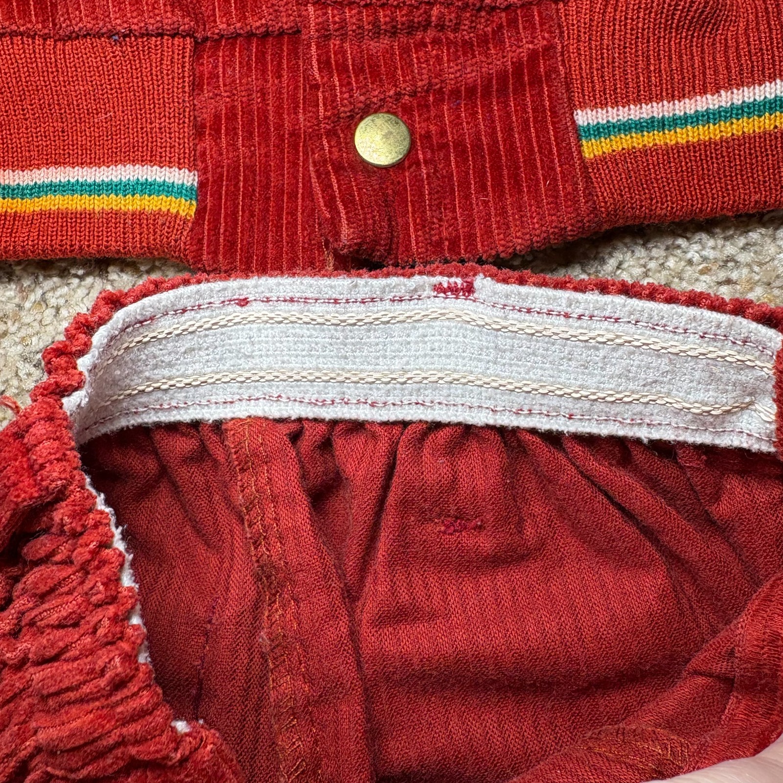 Health-Tex 4T Red Corduroy 3 piece outfit Jungle Habitat Elephant & monkey VTG