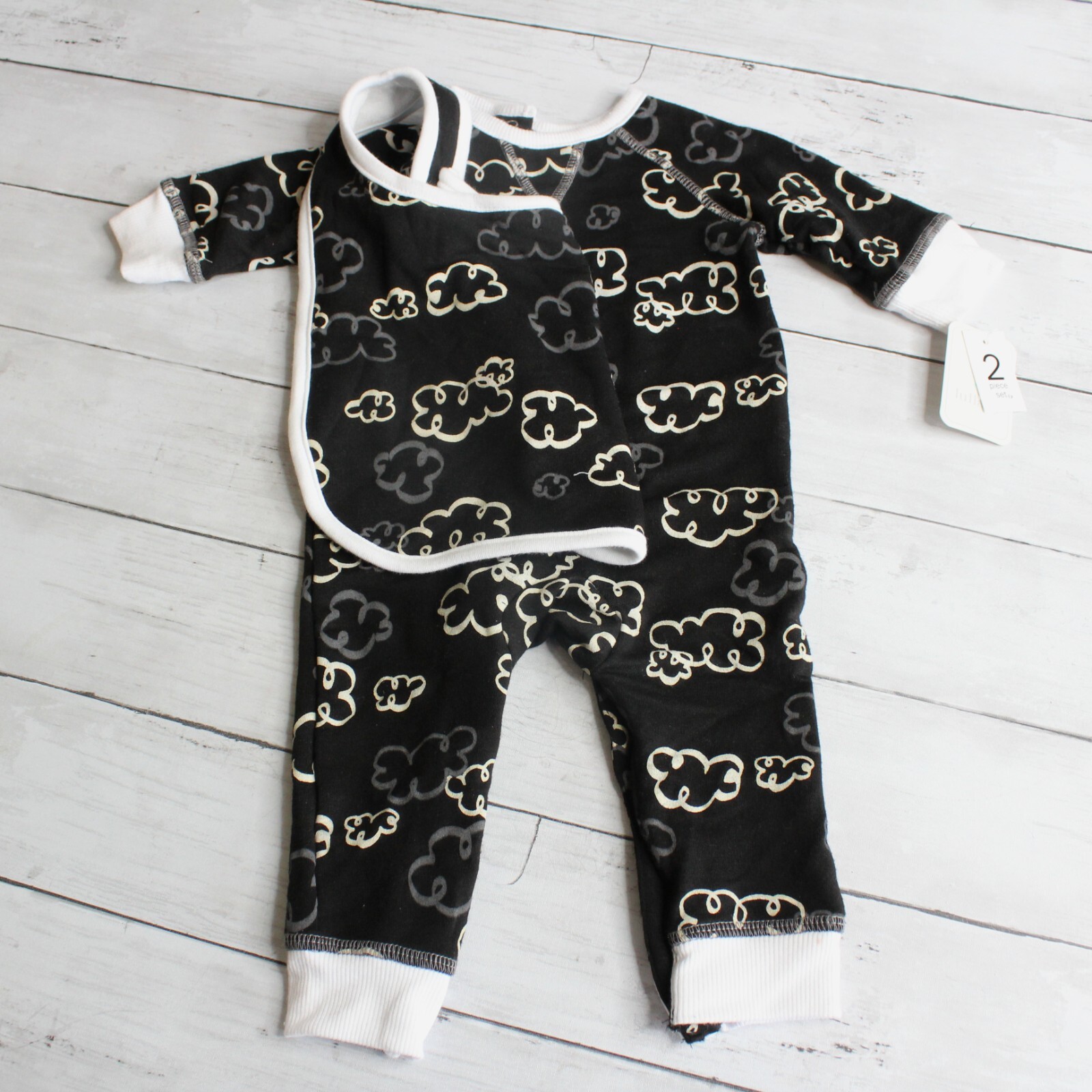 Lullaby Lane Baby Boy’s Coverall Romper Outfit Bib Set Size 0-3 Months