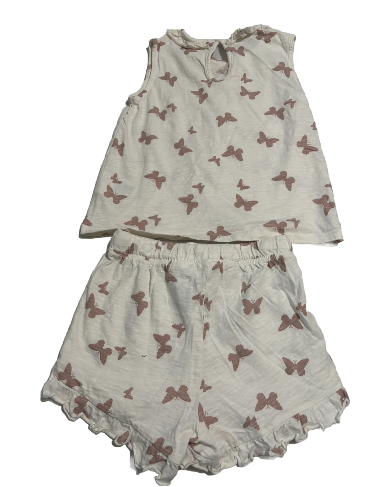 H.M Baby Girl 3T Butterfly Printed 2 Piece Set Good Condition