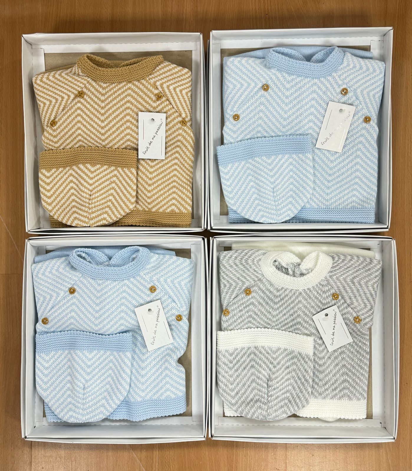 NEWBORN BABY GIRLS/BOYS SPANISH KNITTED OUTFIT GIFT BOX SET 0-3 MONTH