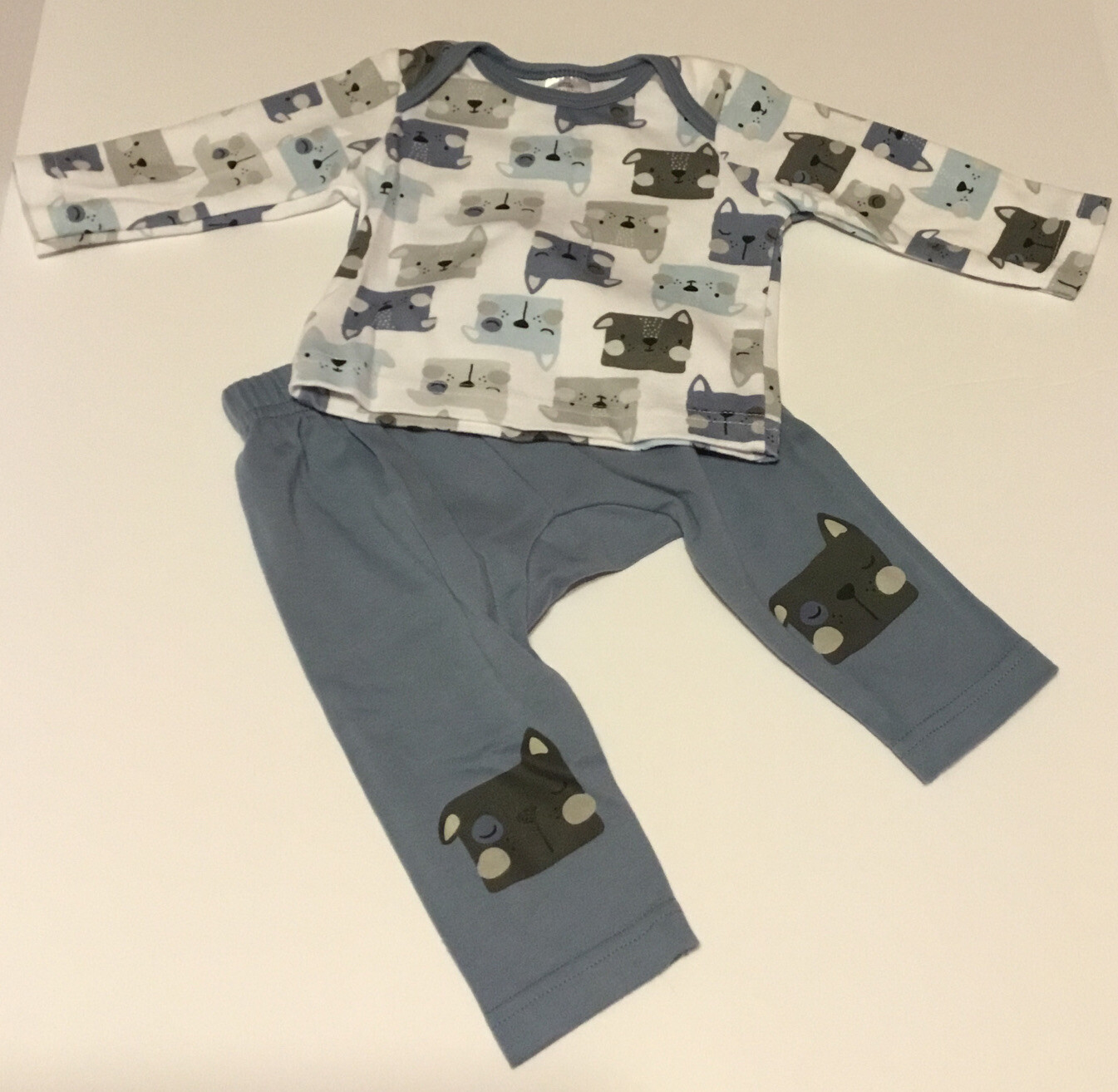 Little Beginnings Baby Boy Outfit Size 0-3M Puppies Shirt Pants
