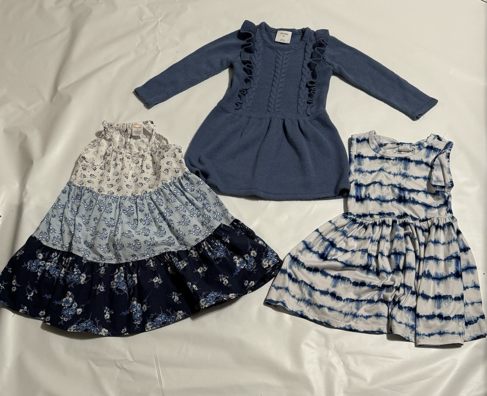 3 Size 3 Dresses Blue Pattern Fabric