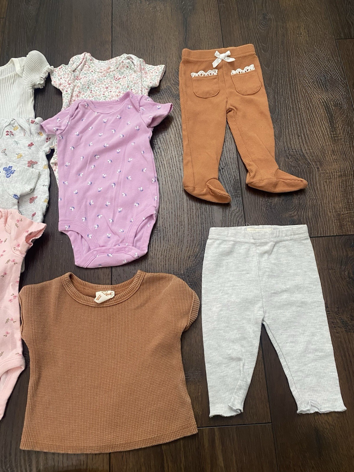 Lot of 14 girls shirts and pants size 0/3 months by carters #4