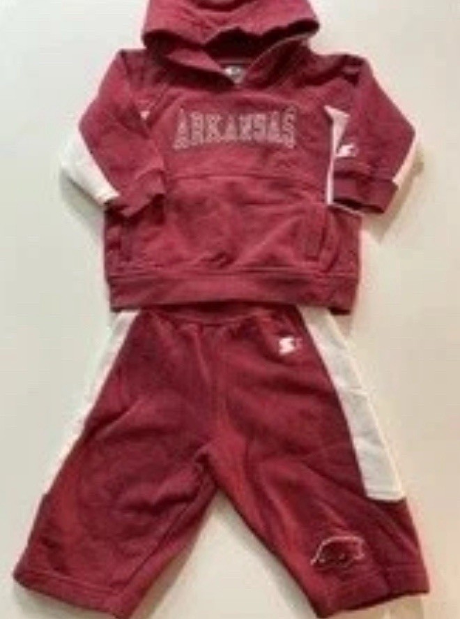 Arkansas Razorbacks Starter Track Suit Hoodie Youth Infant 6-9 Months Set Red