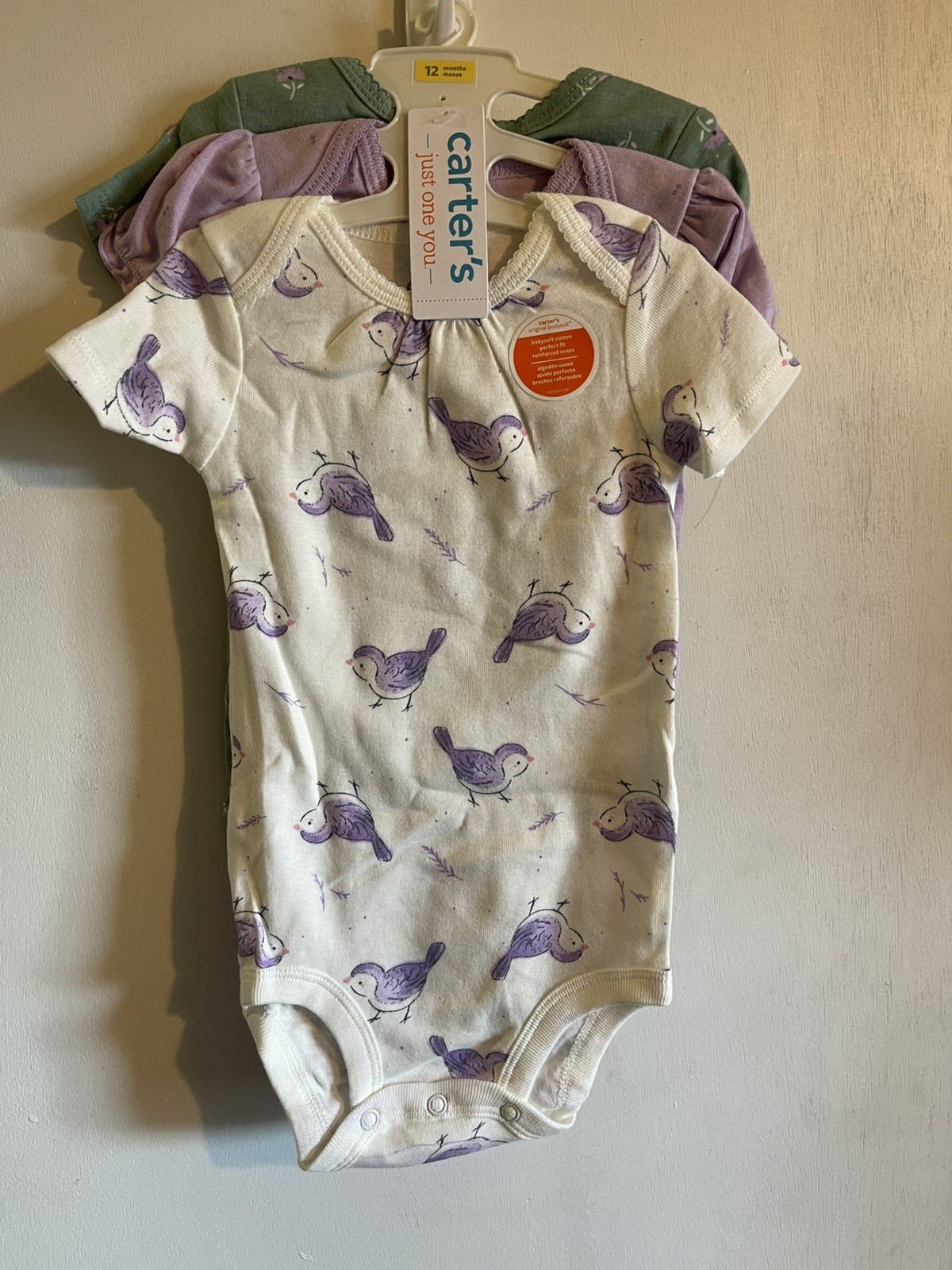 Carter’s Infant Girls Size 12 Months 3 pack 1 piece outfits