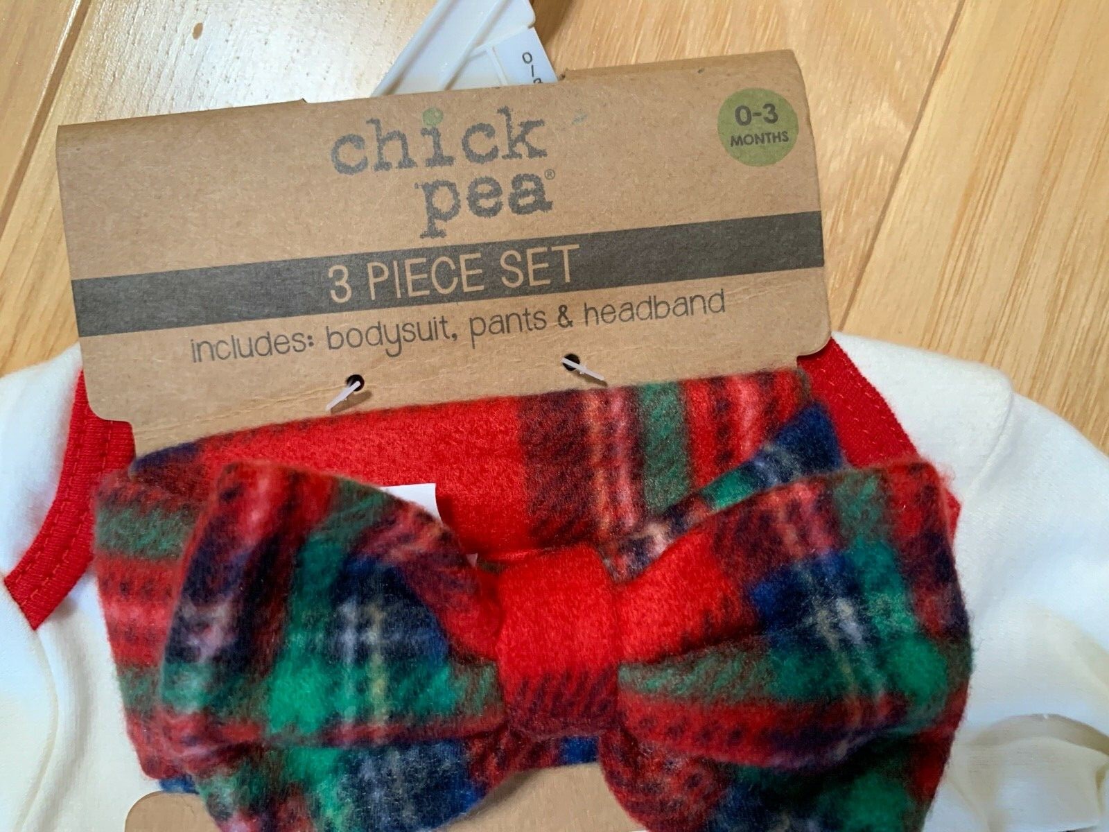 NWT CHICK PEA 3 Pc Set Bodysuit – Pants & Headband Sz 0-3 Mo Infant Girl